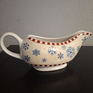 Festive Holiday Snowflake Gravy Boat